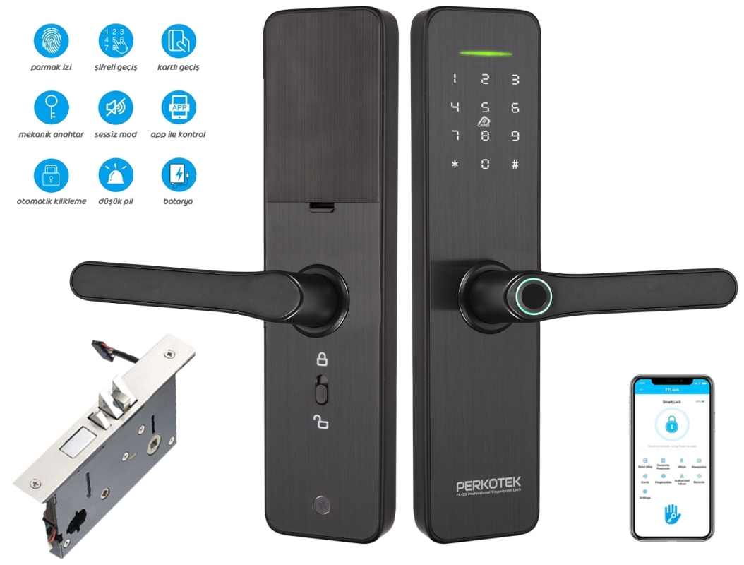 Perkotek fingerprint smart door lock system Egypt access control
